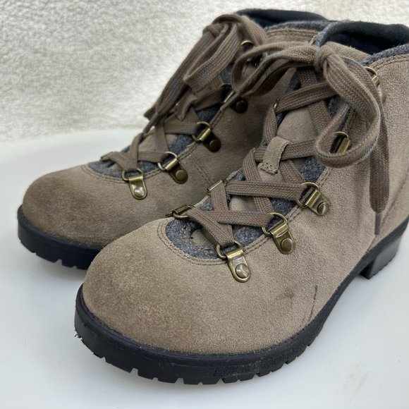 CLARKS Suede Leather Hiking Boots Faralyn Alpha Waffle Fashion Women’s size 7.5 - Picture 10 of 16